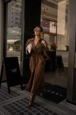 Chocolate Elite Suede Coat*JLUXLABEL Sale