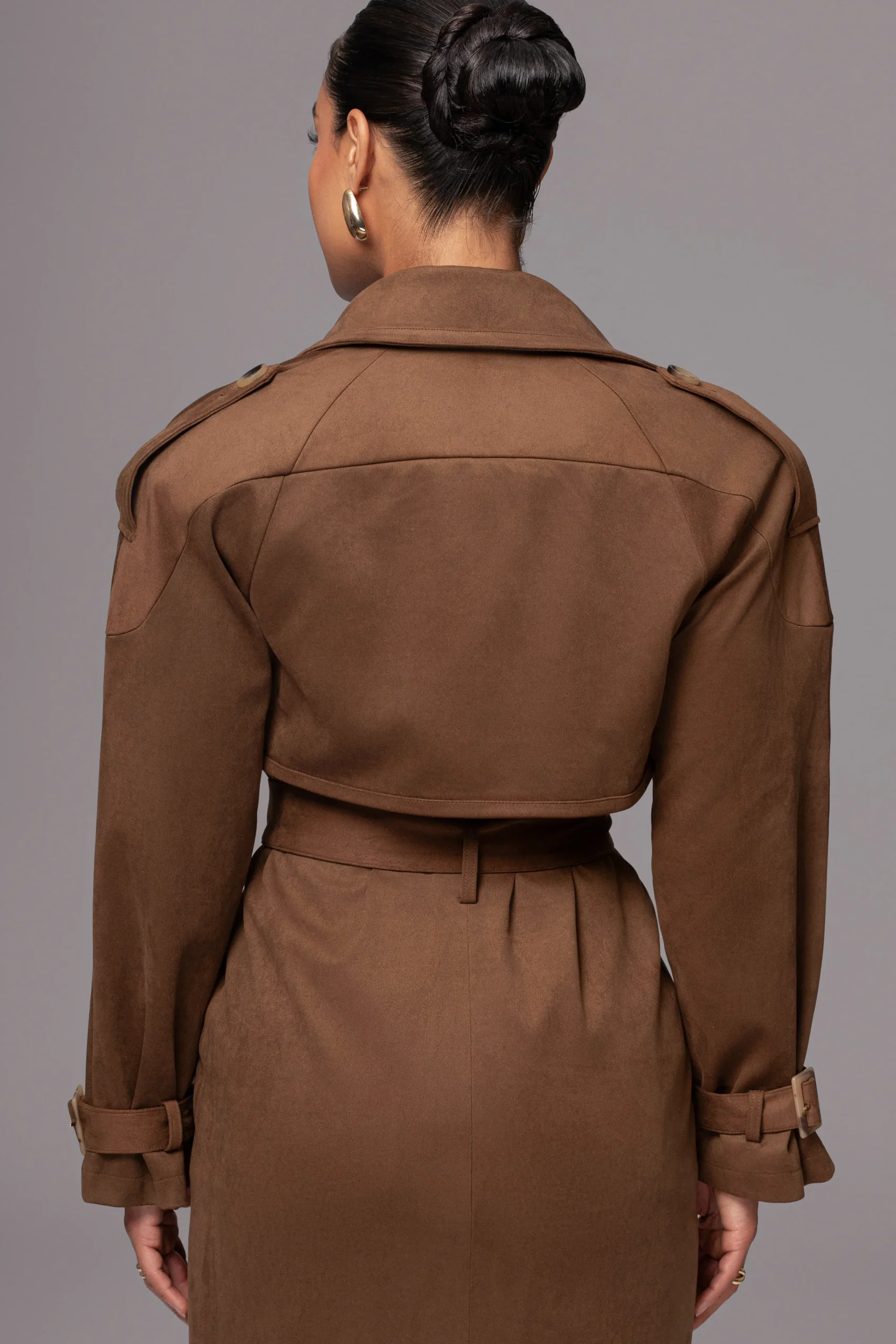 Chocolate Elite Suede Coat*JLUXLABEL Sale