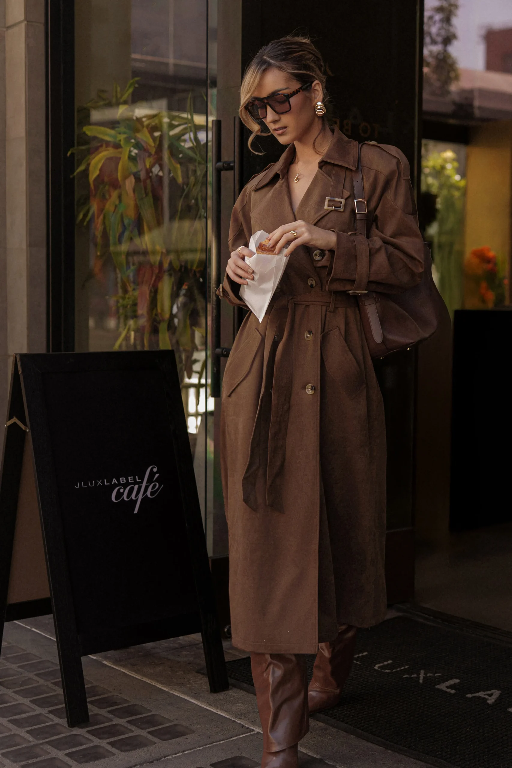 Chocolate Elite Suede Coat*JLUXLABEL Sale