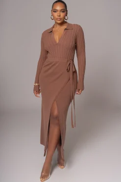 Chocolate Emma Knit Maxi Dress*JLUXLABEL Outlet