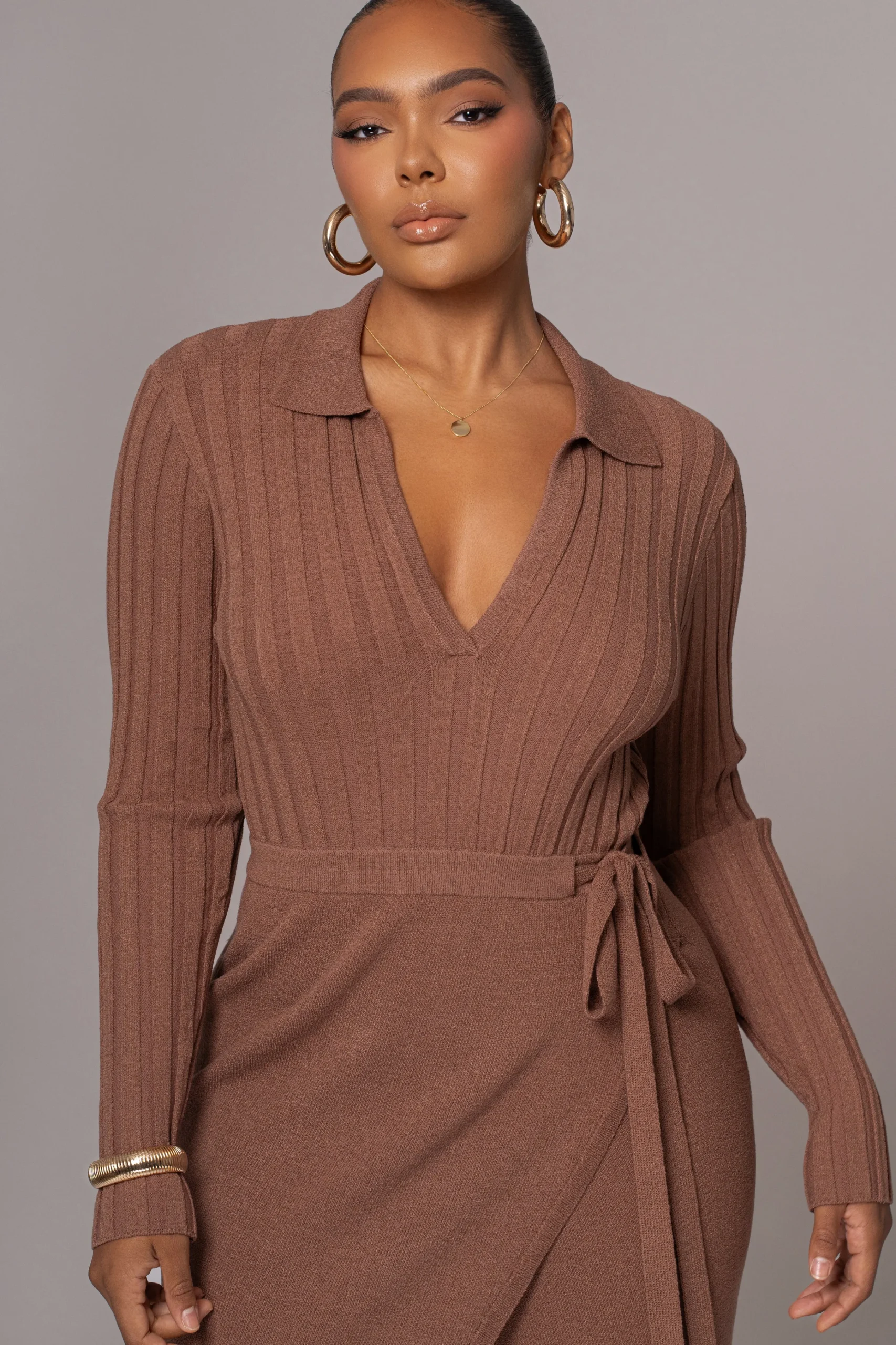 Chocolate Emma Knit Maxi Dress*JLUXLABEL Outlet