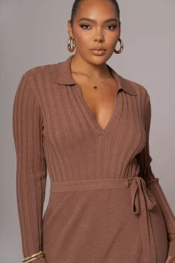 Chocolate Emma Knit Maxi Dress*JLUXLABEL Outlet