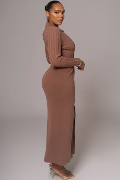 Chocolate Emma Knit Maxi Dress*JLUXLABEL Outlet