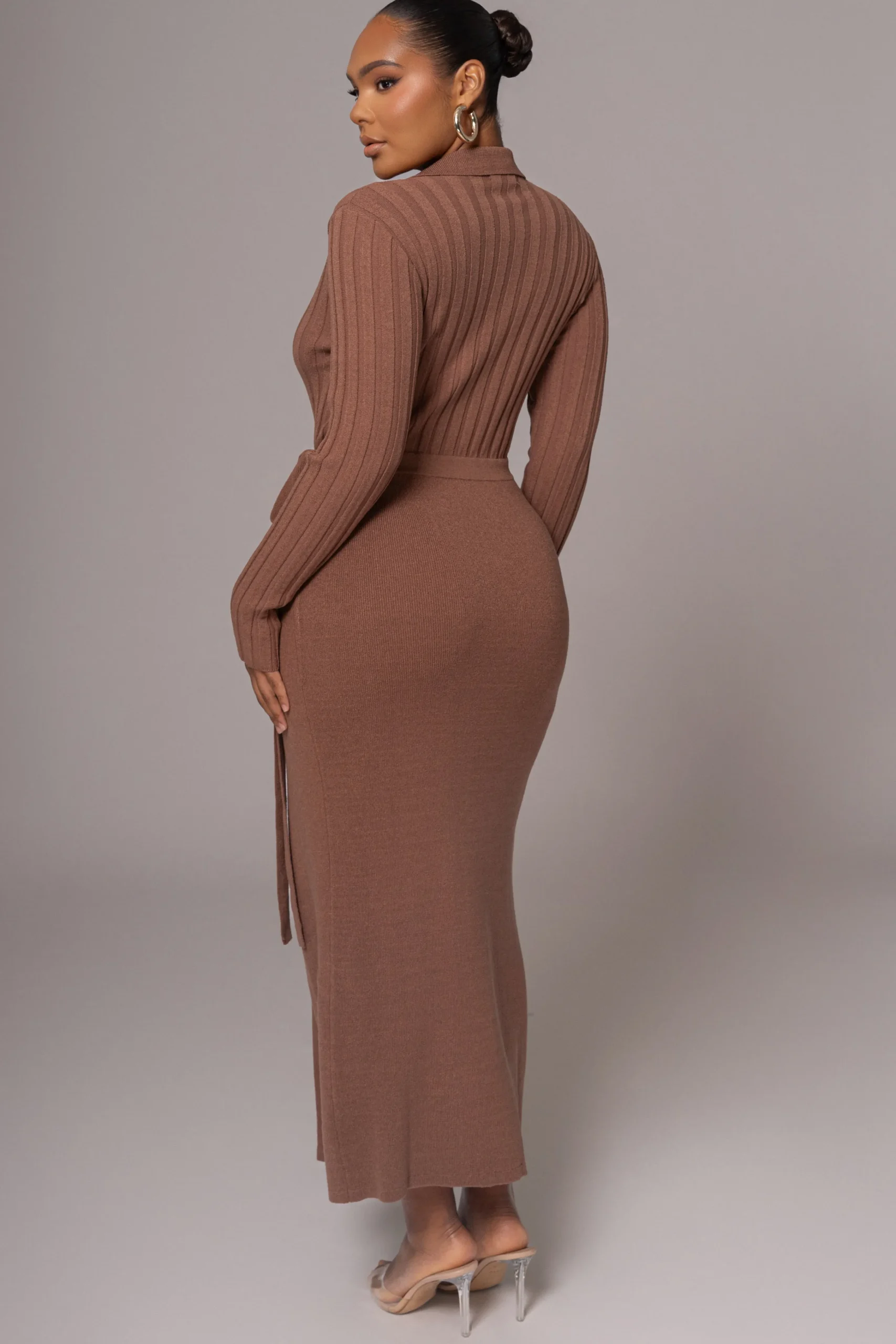Chocolate Emma Knit Maxi Dress*JLUXLABEL Outlet