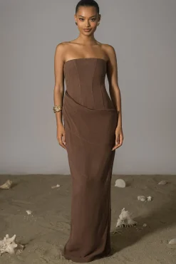 Chocolate Journey Linen Maxi Dress*JLUXLABEL Discount