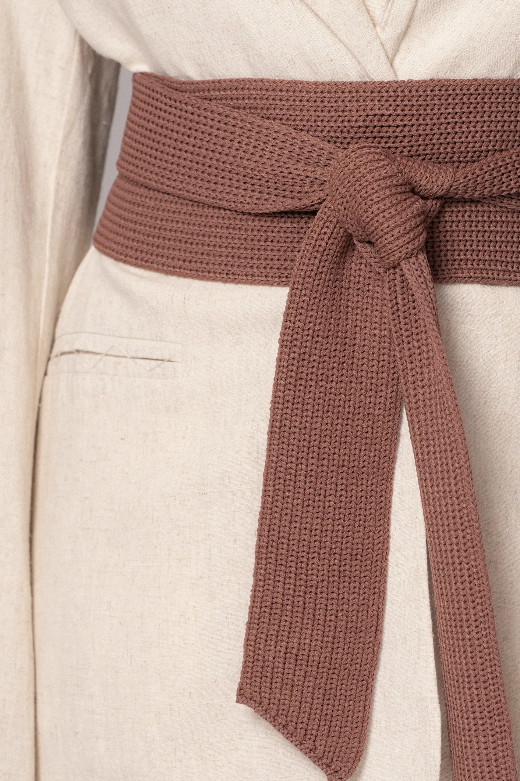 Chocolate Lagos Knit Belt*JLUXLABEL Online