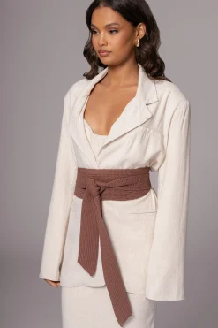 Chocolate Lagos Knit Belt*JLUXLABEL Online