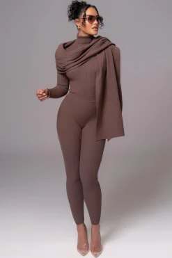 Chocolate Naaya Ribbed Leggings*JLUXLABEL Fashion