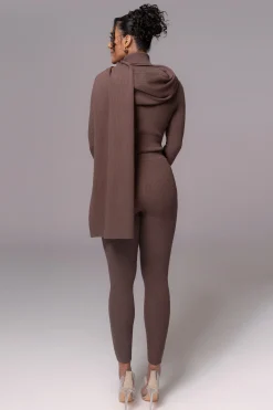 Chocolate Naaya Ribbed Leggings*JLUXLABEL Fashion