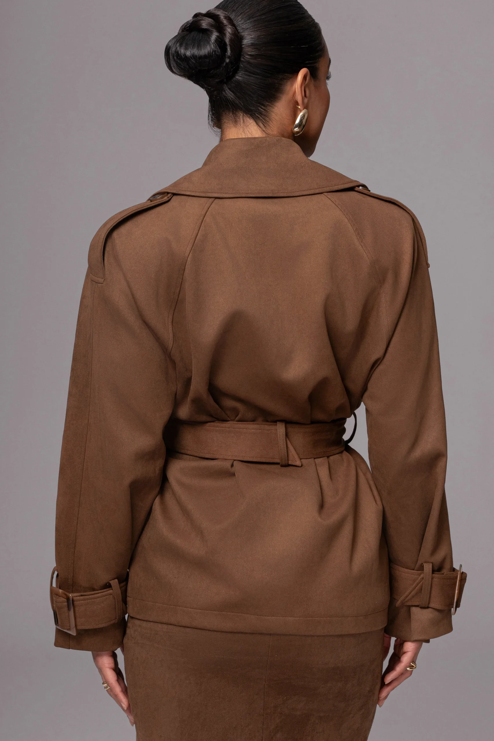 Chocolate Nightfall Suede Jacket*JLUXLABEL Hot