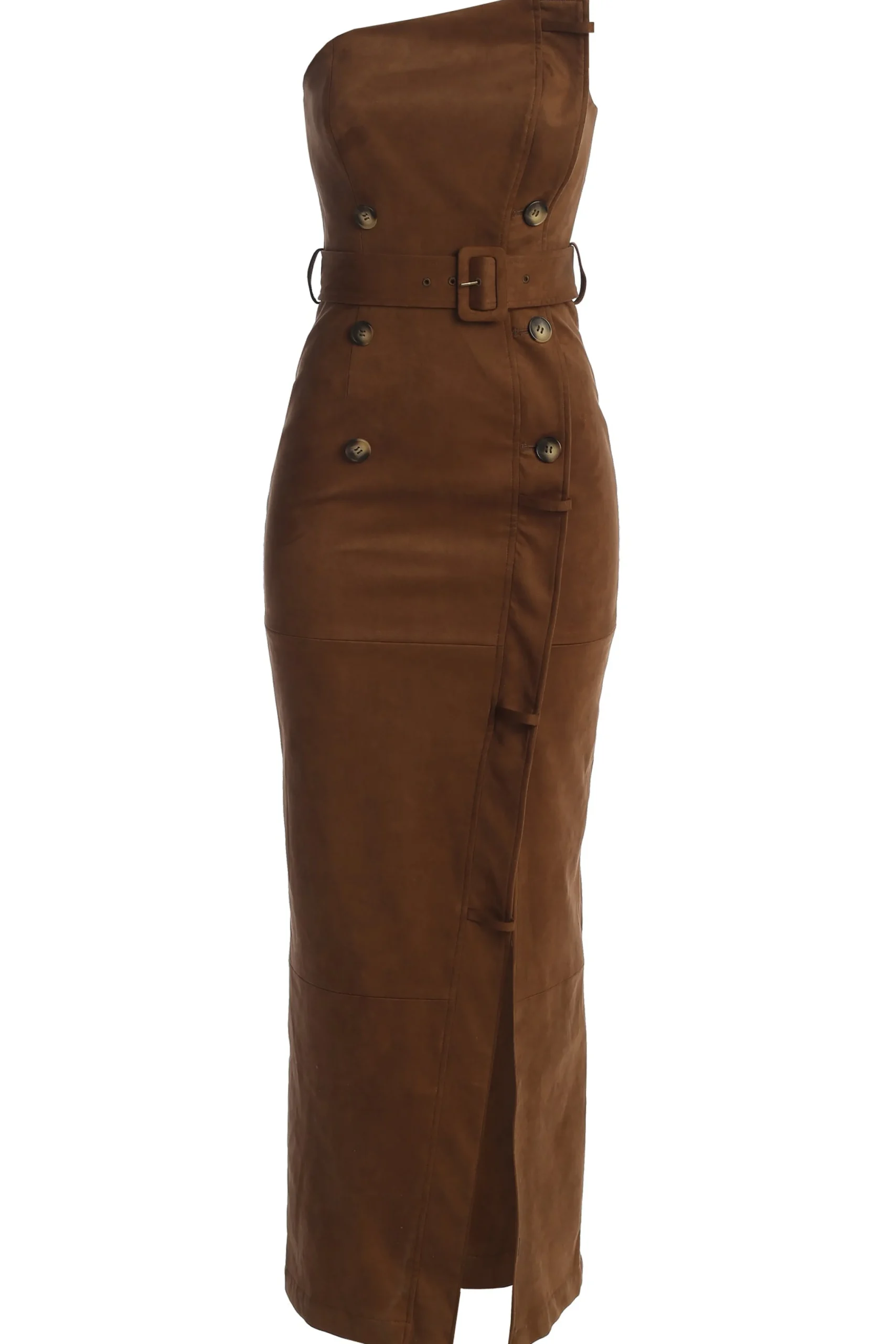 Chocolate Xena Suede Maxi Dress*JLUXLABEL Fashion