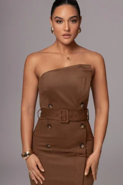 Chocolate Xena Suede Maxi Dress*JLUXLABEL Fashion