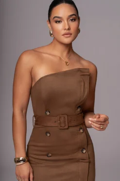 Chocolate Xena Suede Maxi Dress*JLUXLABEL Fashion