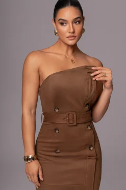 Chocolate Xena Suede Maxi Dress*JLUXLABEL Fashion