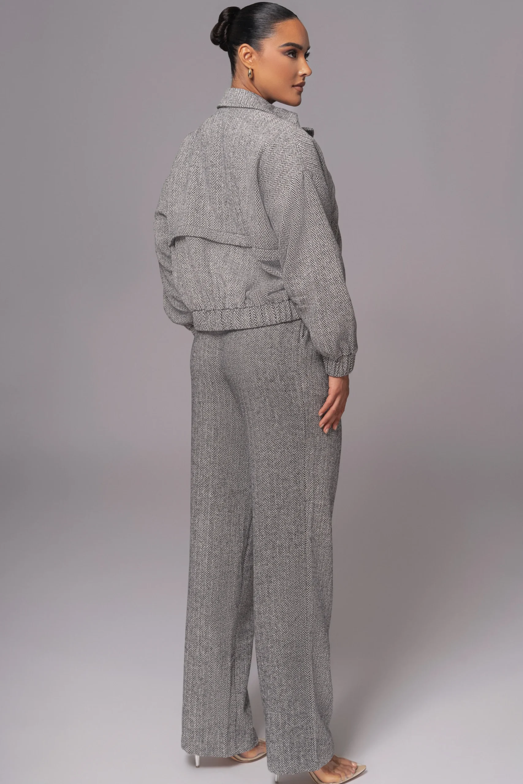 Classic Herringbone Bomber Jacket*JLUXLABEL Best