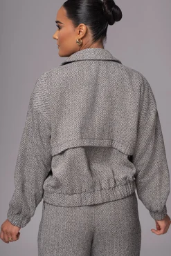 Classic Herringbone Bomber Jacket*JLUXLABEL Best