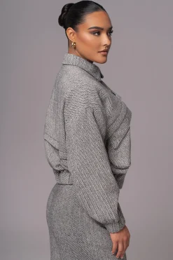 Classic Herringbone Bomber Jacket*JLUXLABEL Best