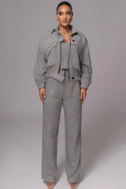 Classic Herringbone Bomber Jacket*JLUXLABEL Best