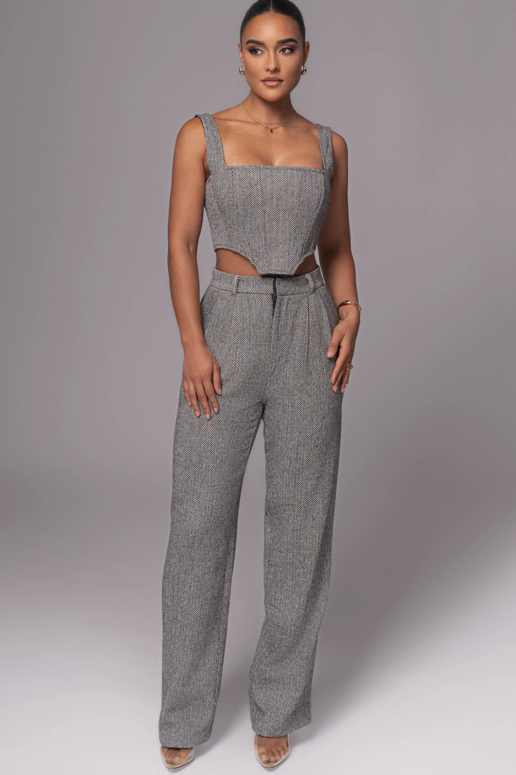 Classic Herringbone Trousers*JLUXLABEL Sale