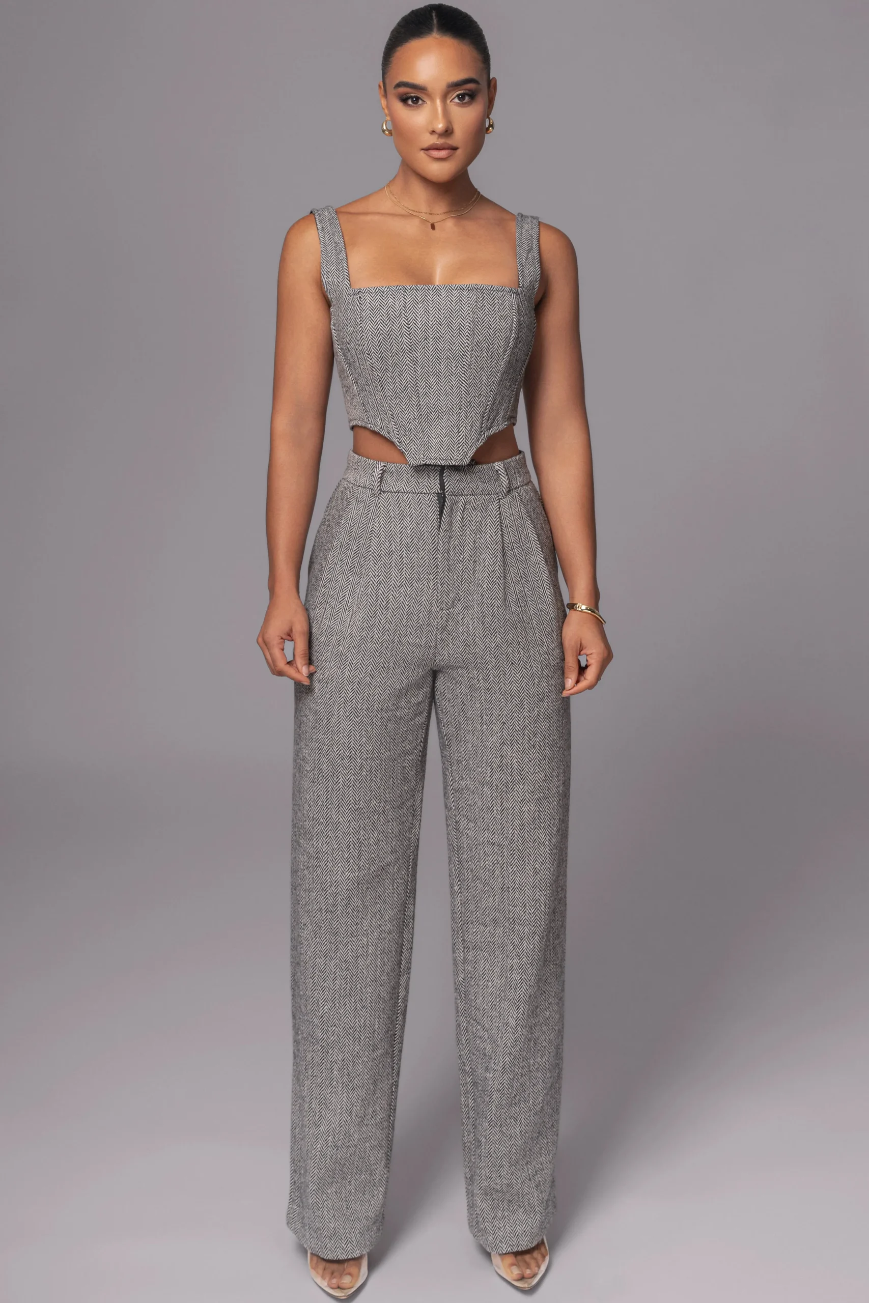 Classic Herringbone Trousers*JLUXLABEL Sale