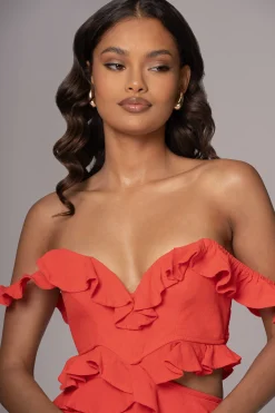 Coral Brighter Days Linen Maxi Dress*JLUXLABEL Discount