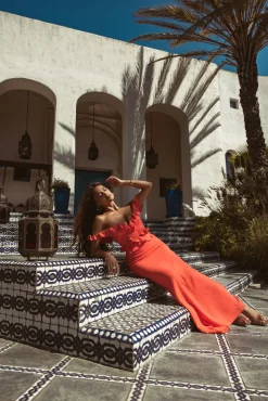 Coral Brighter Days Linen Maxi Dress*JLUXLABEL Discount