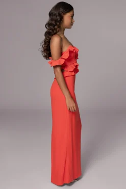 Coral Brighter Days Linen Maxi Dress*JLUXLABEL Discount