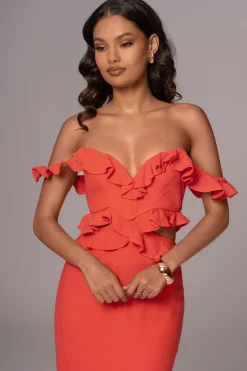 Coral Brighter Days Linen Maxi Dress*JLUXLABEL Discount