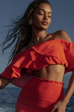 Coral Sienna Ruffled Skirt Set*JLUXLABEL Hot