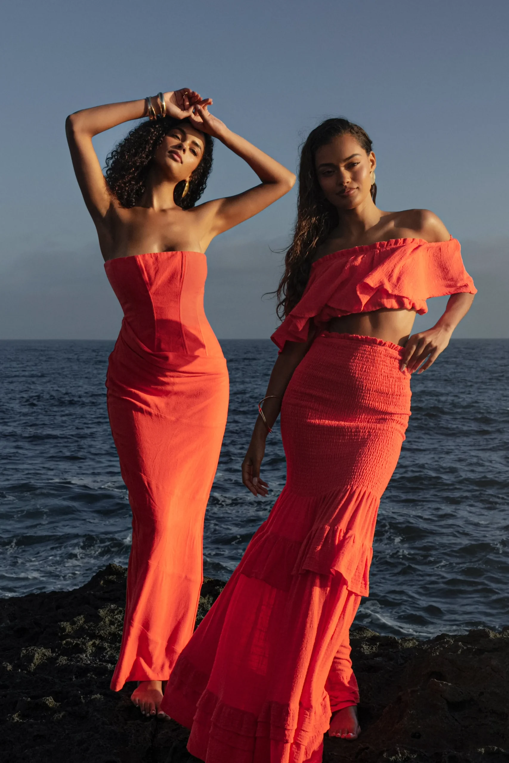 Coral Sienna Ruffled Skirt Set*JLUXLABEL Hot