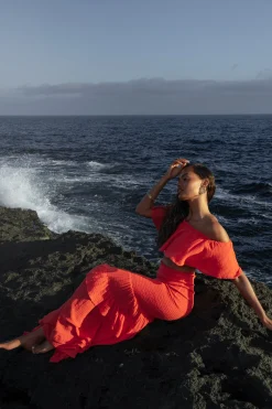 Coral Sienna Ruffled Skirt Set*JLUXLABEL Hot