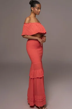 Coral Sienna Ruffled Skirt Set*JLUXLABEL Hot