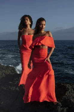 Coral Sienna Ruffled Skirt Set*JLUXLABEL Hot