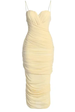 Cream Arcadia Mesh Midi Dress*JLUXLABEL Sale