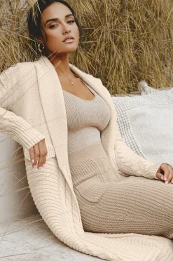 Cream Evana Cable Knit Cardigan*JLUXLABEL Hot