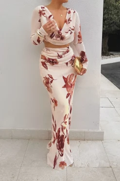 Cream Floral Haidyn Skirt Set*JLUXLABEL Hot
