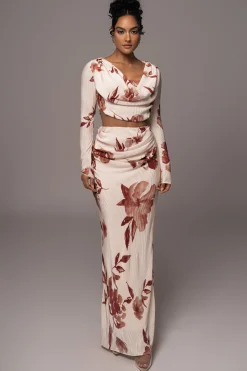 Cream Floral Haidyn Skirt Set*JLUXLABEL Hot