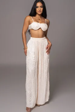 Cream Lets Get Away Satin Pant Set*JLUXLABEL Best