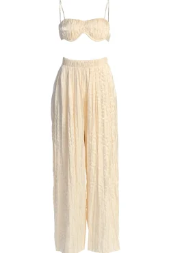 Cream Lets Get Away Satin Pant Set*JLUXLABEL Best