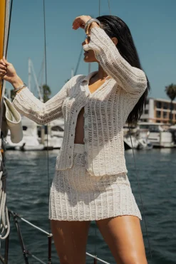 Cream Oceana Crochet Mini Skirt*JLUXLABEL Sale