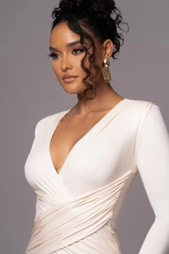 Cream Rowan Plunge Maxi Dress*JLUXLABEL Discount