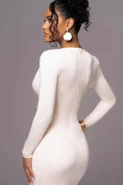 Cream Rowan Plunge Maxi Dress*JLUXLABEL Discount