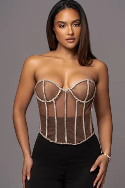 Dark Limited Edition Rhinestone Crystal Corset*JLUXLABEL Clearance