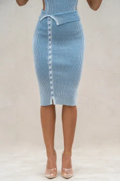 Denim/White Over The Top Skirt*JLUXLABEL Online