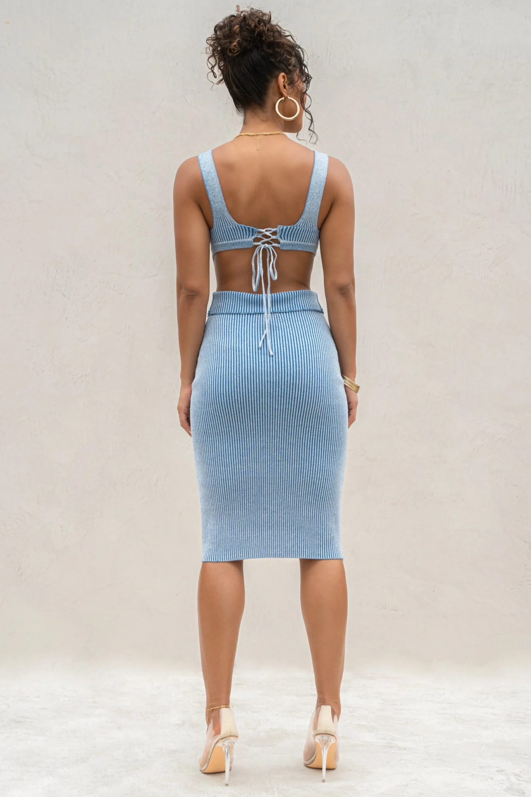 Denim/White Over The Top Skirt*JLUXLABEL Online