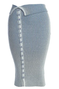 Denim/White Over The Top Skirt*JLUXLABEL Online