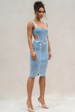 Denim/White Over The Top Skirt*JLUXLABEL Online