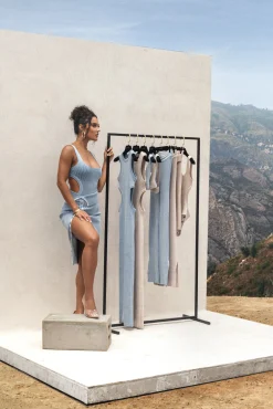 Denim/White Over The Top Skirt*JLUXLABEL Online