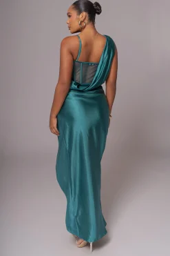 Emerald Green Anastacia Drape Maxi Dress*JLUXLABEL Hot