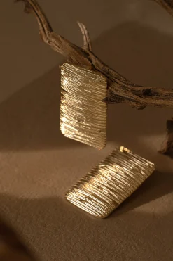 Gold Arin Rectangle Drop Earrings*JLUXLABEL Best